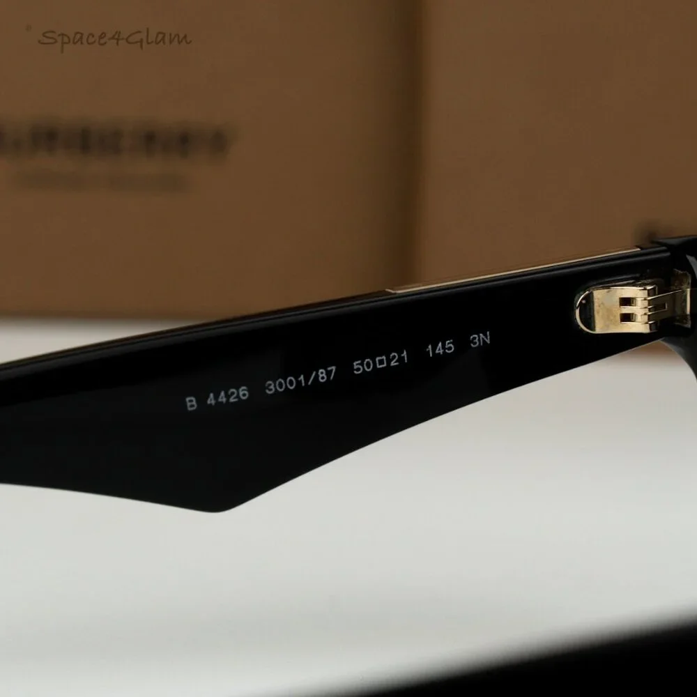 BRAND NEW Burberry BE4426 300187 Black Grey Square Unisex Sunglasses BE 4426